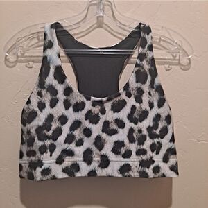 Terez Womens Size L Animal Print Racerback Activewear Sports Bra NWOT
